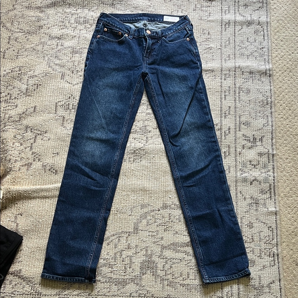 GAP Women's Dark Blue Straight-Leg Jeans